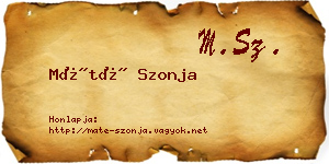 Máté Szonja névjegykártya